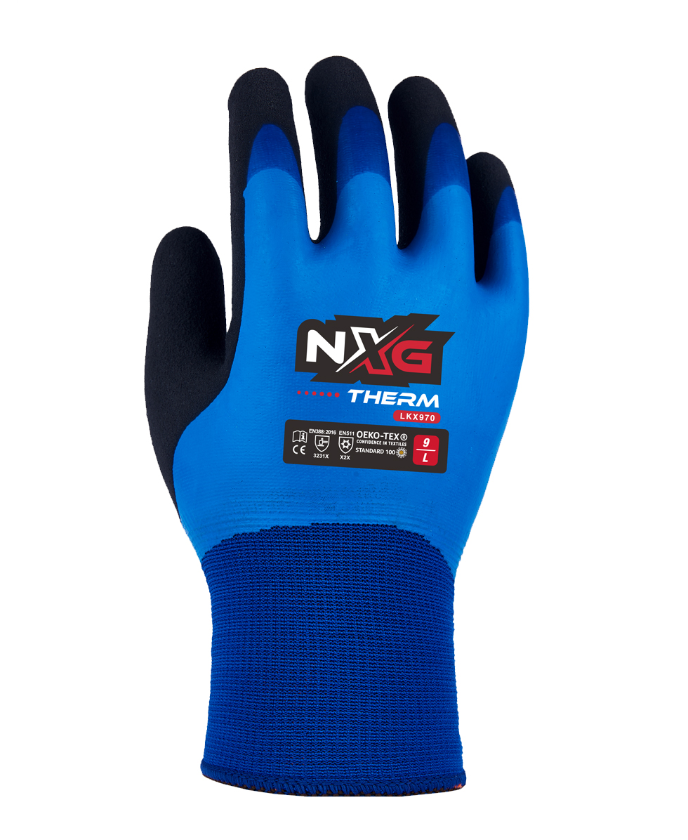NXG Therm Grip Cut D Cut Resistant Winter Safety Gloves T-3211 (Cut Level  D) (Min Qty 12)